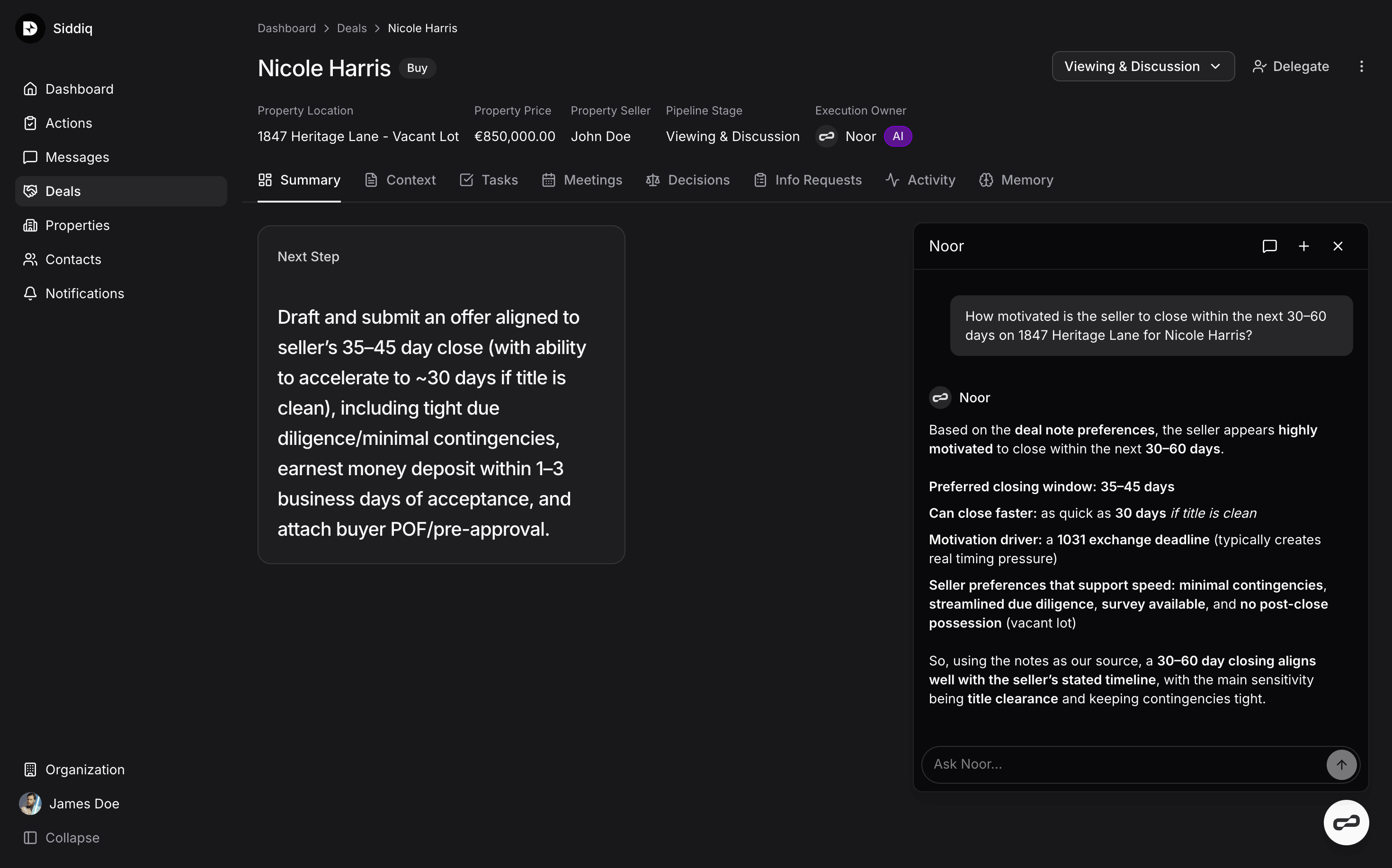 Siddiq platform dashboard